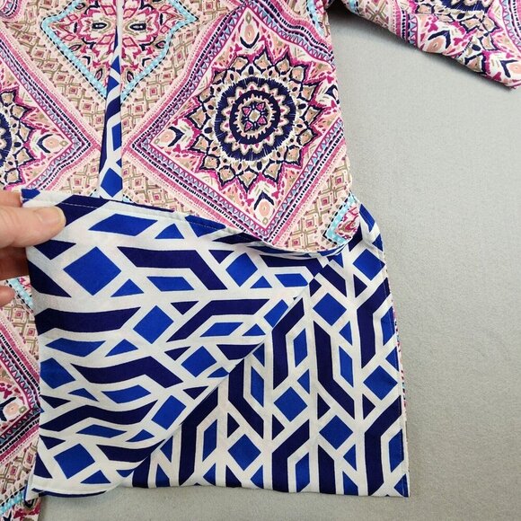 Chico's Reversible Mykonos Medallion Kimono Jacket Topper Size 1 Women Boho Md/8 - Picture 8 of 11